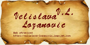 Velislava Lozanović vizit kartica
